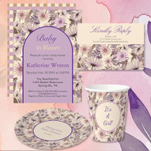 Vintage Peach And Pink Floral Baby Shower 