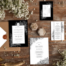 Black and White Greenery Wedding Collection