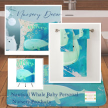 Nautical Baby Whale  Personal Nursery Products