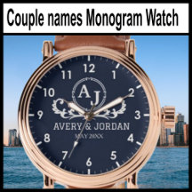Monogram couple luxury elegant watch