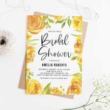 Rustic Yellow Watercolor Flowers