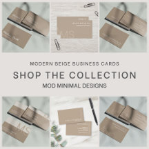Modern Minimal Beige Professional Business Cards