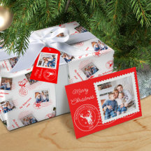 Christmas Postage Stamps Photo Collage