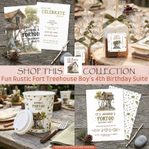 Fun Rustic Fort Treehouse Boy's 4th Birthday Suite