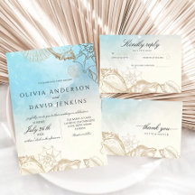 Sea  Ocean Watercolor Wedding 