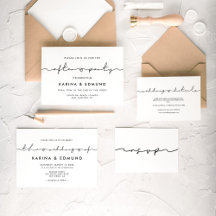 Minimalist modern handwritten wedding suite