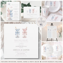 Boy or Girl Gender Reveal Pink and Blue Martini 