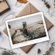 Simple, Elegant Boho Photo Save the date Postcard 