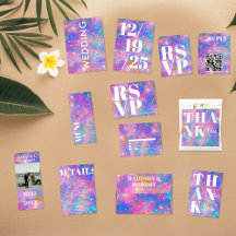 Bold Opal Stone Modern Minimalist Wedding