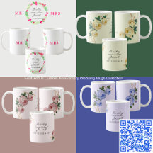 Anniversary Wedding Custom Floral Mugs