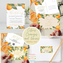 Citrus Oranges And Lemon Botanical Modern Wedding