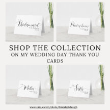 On My Wedding Day Elegant Script Thank You Cards