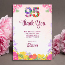 95th Birthday Floral Party Collection