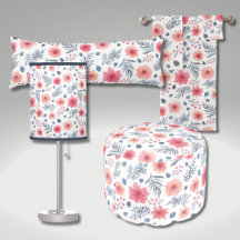 Watermelon Pink Flowers and Blue Leaves