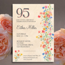 Elegant 95th Birthday Wildflower Party Suite