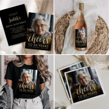 Custom Photo Cheers 80th Birthday Party