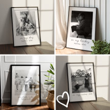 Personalized Black & White Portrait Custom Message