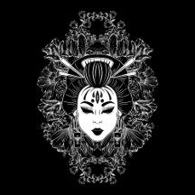 CELESTIAL MYSTICAL JAPANESE GEISHA SPIRIT ON BLACK