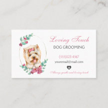Watercolor Pet Dog Service Business Cards