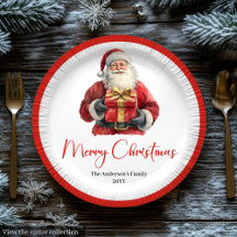 Classic Santa Claus Christmas Plates #09Q
