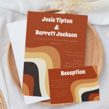 Groovy Retro 70s Wavy Burnt Orange Wedding