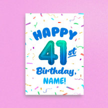 Balloon Numbers Birthday Card, Age 40-49