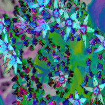 Succulent Sedum Flowers in Aqua, Purple and Blue