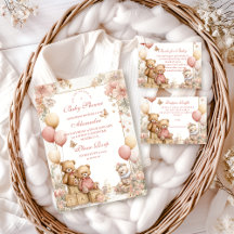 Blush Teddy Bear Baby Shower