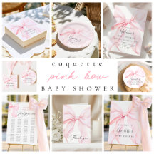 NEW Pink Bow Baby Shower