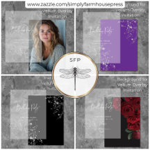 Vellum Overlay Birthday Invitations & Backgrounds