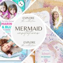  Dive Into Fun 🧜🏻‍♀️ Mermaid Party Invitations
