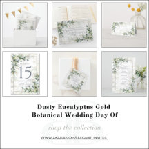 Dusty Eucalyptus Gold Botanical Wedding Day Of