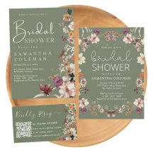 Rustic Boho Wildflower Sage Green Bridal Shower