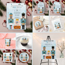 Blue Winter Snowflakes Nutcracker Baby Shower