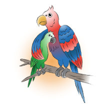 Cute Parrots Happy Mother's Day