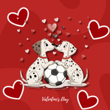 Dalmatians with soccer ball for Valentine's Day