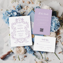 Regal Lavender   Vintage Baroque Frame Wedding