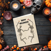 Vintage Dancing Skeleton Elegant Gothic Halloween