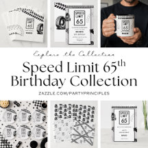 65th Birthday Speed Limit Motoring Themed Birthday