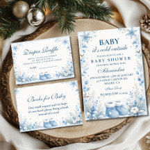 Elegant Blue Winter Baby Shower