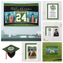 Elegant Forest Green Graduation Celebration