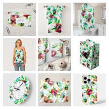 Watercolors Red Roses Collage Pattern