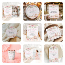 Blush Pink Floral Tea Girl Birthday Party