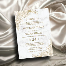 White Marble & Floral Lace Islamic Wedding Theme