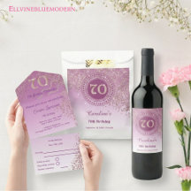 Beautiful Rose Gold Glitter   70th Birthday