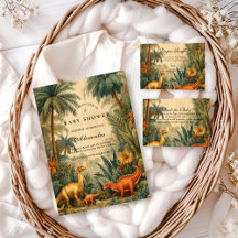 Vintage Jungle Dinosaur Baby Shower