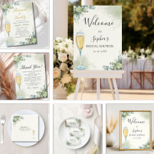 Brunch y Bubbly Glass of Champange Bridal Shower