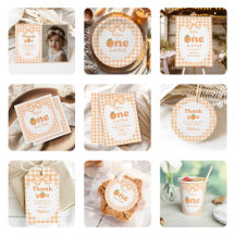 Orange Peach Girl Birthday