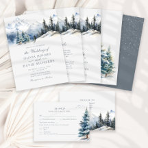 Rustic Winter Mountain & Pine Trees Wedding Suite
