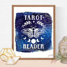 Tarot Reader Moon Phases Moth Leaves
